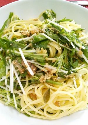 水菜の梅じそパスタ-レシピのメイン写真