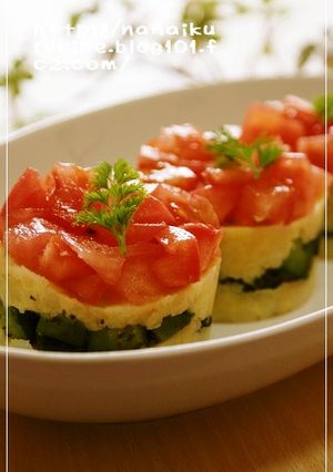 簡単オードブル♡３種の野菜でミルフィーユ-レシピのメイン写真
