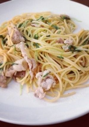 豚肉と水菜のパスタ バター風味-レシピのメイン写真