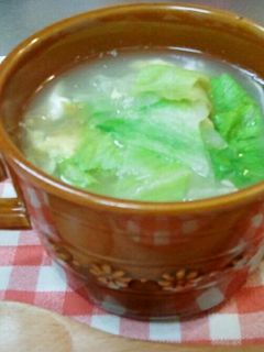 山盛りレタスのたまごスープ-レシピのメイン写真