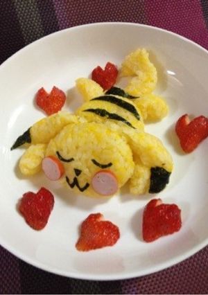 キャラ弁に☆ネンネしてるピカチュウ-レシピのメイン写真