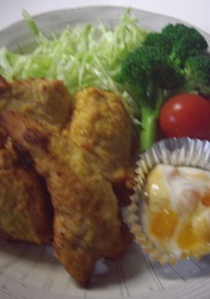 カレーチキンフルーツヨーグルトディップ-レシピのメイン写真