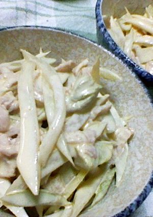 ウドと豚肉の味噌マヨ和え-レシピのメイン写真