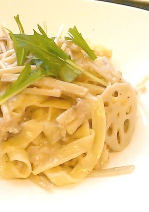 絶品【根菜と和牛で】和のクリームパスタ。-レシピのメイン写真