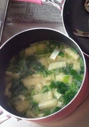 蕪の葉のお味噌汁-レシピのメイン写真