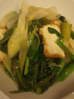 副菜に☆菜花(ナバナ)・厚揚げ・葱の煮物-レシピのメイン写真
