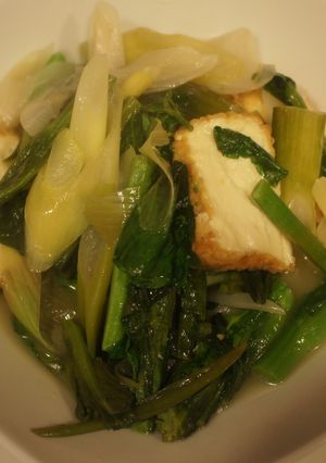 副菜に☆菜花（ナバナ）・厚揚げ・葱の煮物-レシピのメイン写真