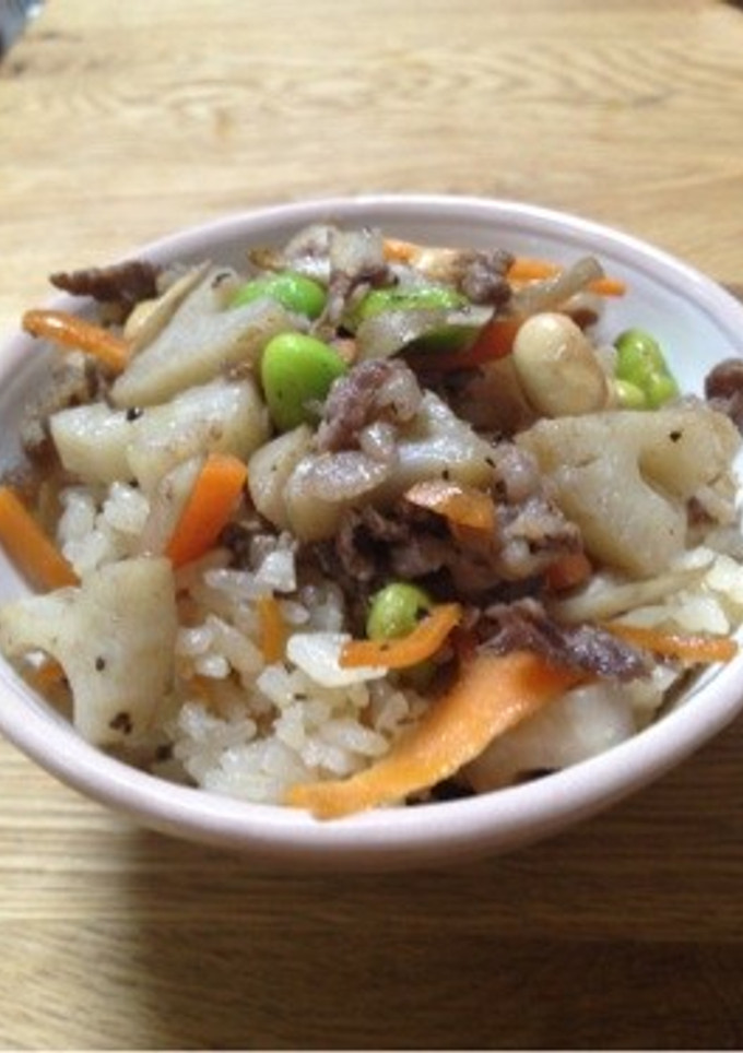 ゴボウの炊き込み御飯-レシピのメイン写真