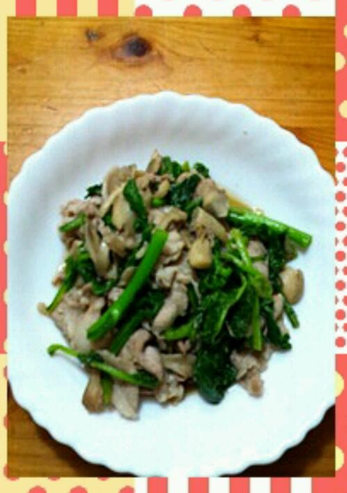 豚肉と春菜と舞茸炒め-レシピのメイン写真