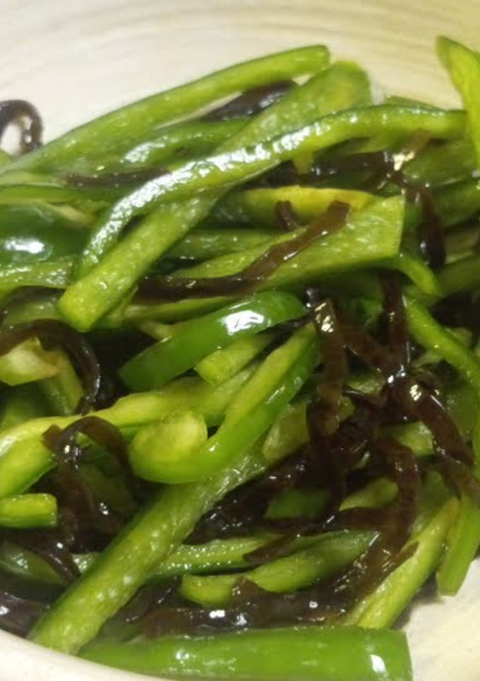 簡単すぎ！ピーマンと塩昆布の和え物-レシピのメイン写真