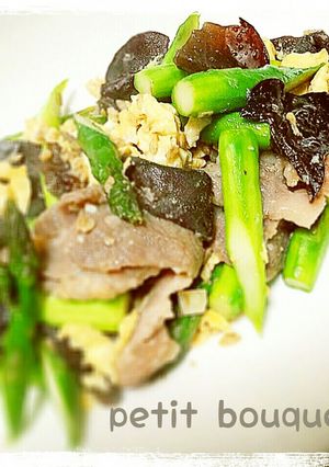 豚肉、アスパラ、きくらげの塩こうじ炒め-レシピのメイン写真