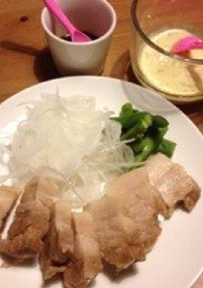 蒸し豚と2種類のソース-レシピのメイン写真
