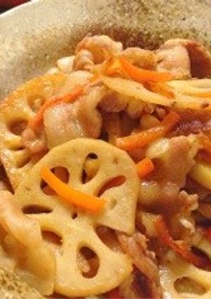 シャキシャキ蓮根と豚肉のこってり炒め♡-レシピのメイン写真