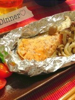 鮭ときのこのホイル焼き♡簡単-レシピのメイン写真