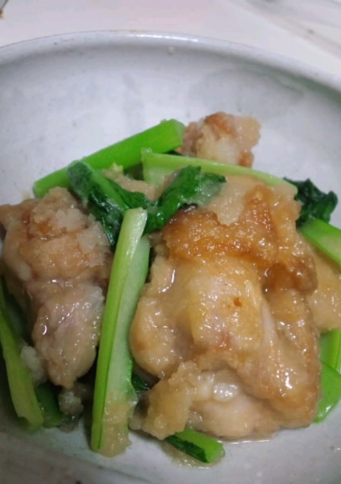 超簡単　鶏肉のおろし煮　小松菜も一緒に-レシピのメイン写真