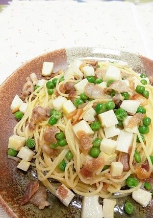 コロコロたけのこと豚バラのパスタ-レシピのメイン写真