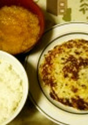４月１６日晩飯　【鶏挽肉ハンバーグ】-レシピのメイン写真