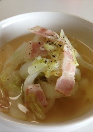 早くて簡単！白菜とベーコンの中華スープ-レシピのメイン写真