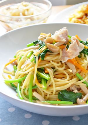 ◆豚肉としめじのスタミナにんにくパスタ-レシピのメイン写真