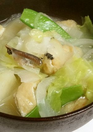 春を感じる具たくさんみそ汁（煮干しだし）-レシピのメイン写真