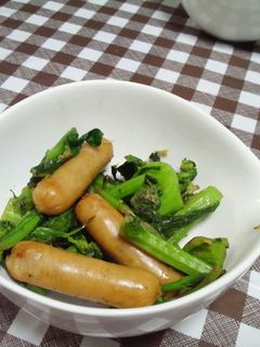 菜の花とウインナーの超簡単カレー炒め★-レシピのメイン写真
