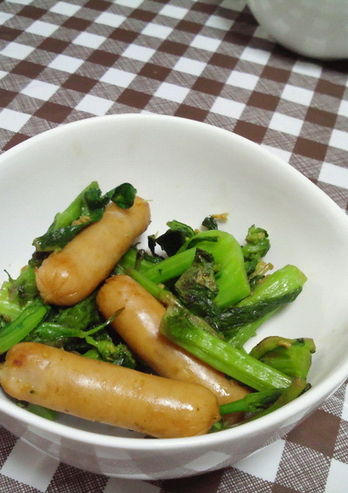 菜の花とウインナーの超簡単カレー炒め★-レシピのメイン写真