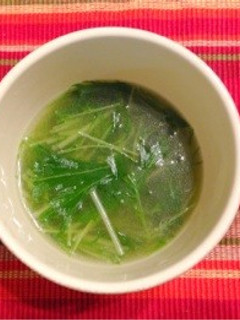 シャキシャキ水菜の中華スープ♡-レシピのメイン写真