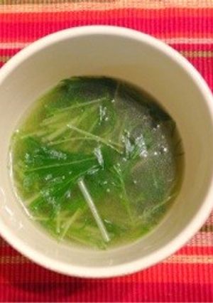 シャキシャキ水菜の中華スープ♡-レシピのメイン写真
