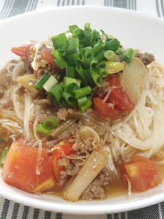 絶対かんたん!ひき肉トマトそうめん-レシピのメイン写真