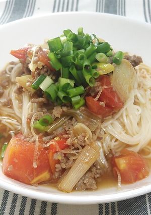 絶対かんたん！ひき肉トマトそうめん-レシピのメイン写真
