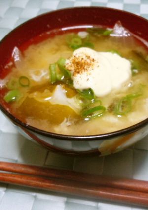 お味噌汁に✿マヨ七味-レシピのメイン写真
