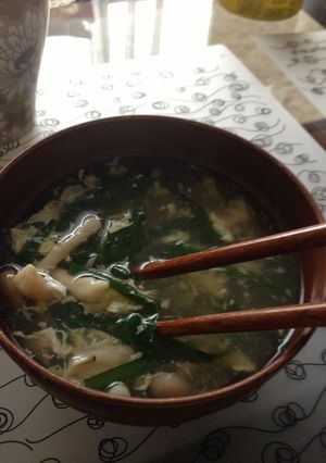 ニラ玉しめじの和風スープ-レシピのメイン写真