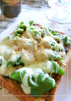 ピーマン大きめトースト⑦　~海苔わさび-レシピのメイン写真