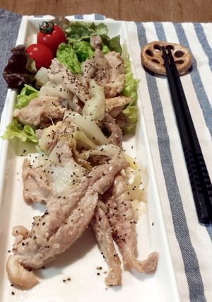 せせりと新玉ねぎの塩麹炒め-レシピのメイン写真