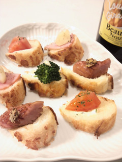 Wチーズフォンデュでカナッペ-レシピのメイン写真