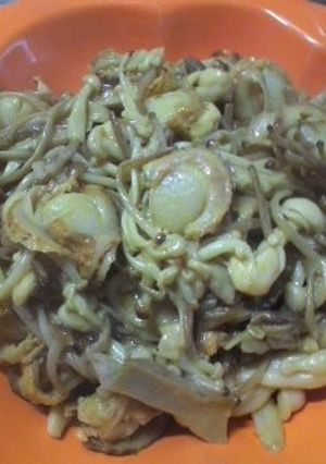 ベビーホタテとキノコのカレーマヨ炒め-レシピのメイン写真
