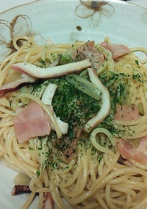 焼きイカとネギのバター生姜パスタ-レシピのメイン写真