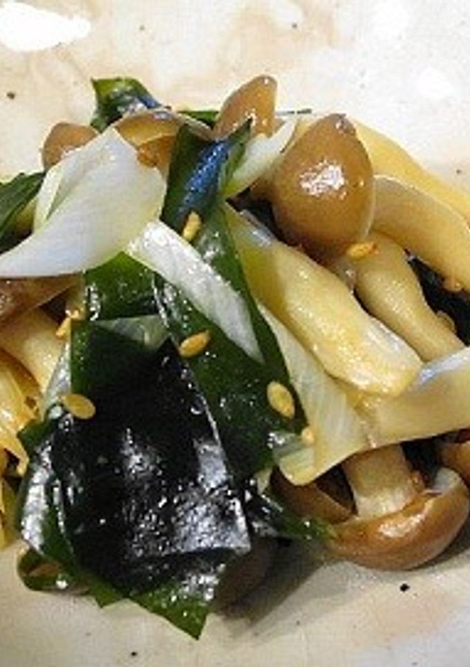 わかめと茸のネギ炒め-レシピのメイン写真