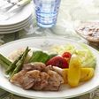 春野菜とポークのソテー オレンジソース