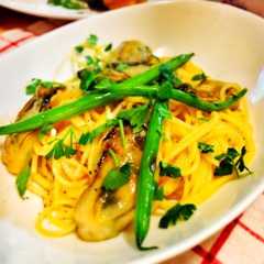 牡蠣とインゲンのパスタ ガーリックオイル-レシピのメイン写真