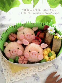 簡単!可愛い♪キャラ弁当☆ぶたちゃん弁当-レシピのメイン写真