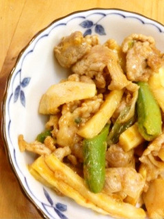 麻婆豆腐の素で!豚と筍のピリ辛炒め-レシピのメイン写真