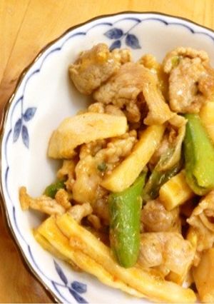 麻婆豆腐の素で！豚と筍のピリ辛炒め-レシピのメイン写真