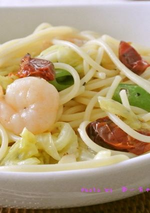 ドライトマトとエビのパスタ-レシピのメイン写真