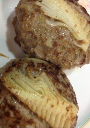 チーズinたけのこハンバーグ-レシピのメイン写真