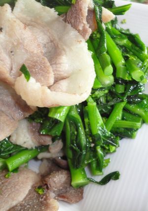 野良坊と豚肉のごま油炒め-レシピのメイン写真