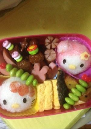 キャラ弁 ☆キティー＆マイメロ弁当-レシピのメイン写真