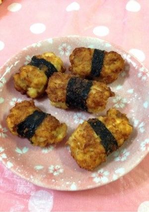 カリふわ♫ お豆腐と鶏の海苔巻き唐揚げ♡-レシピのメイン写真