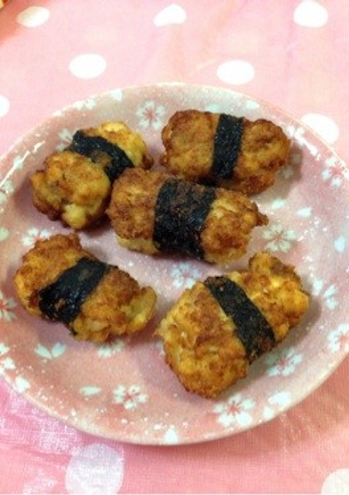 カリふわ♫ お豆腐と鶏の海苔巻き唐揚げ♡-レシピのメイン写真