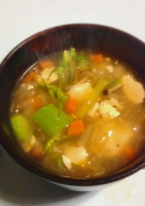鶏肉と豆腐入り♡食べるスープ-レシピのメイン写真